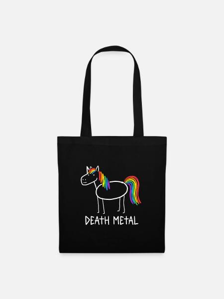 Regenbogenpferd Death Metal Einhorn Festival - Stoffbeutel - Schwarz