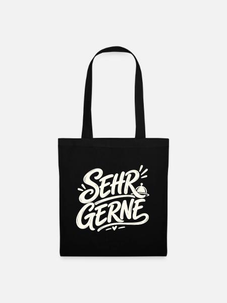 Sehr gerne - Stoffbeutel - Schwarz