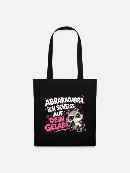 Abrakadabra Sarkasmus Tshirt - Stoffbeutel - Schwarz