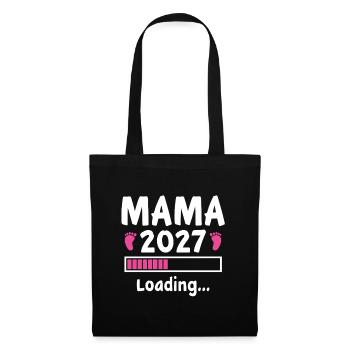Mama 2027 Herzschlag Werdende Mutter 2027 - Stoffbeutel - Schwarz - Vorne