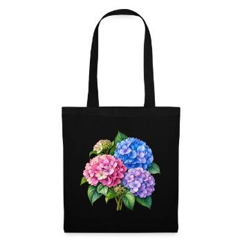 Hortensie Farbenspiel Print - Stoffbeutel - Schwarz - Vorne
