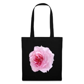 Pinke Rose (pink rose) - Stoffbeutel - Schwarz - Vorne