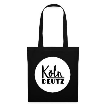 Köln Deutz T-Shirt Veedel - Stoffbeutel - Schwarz - Vorne