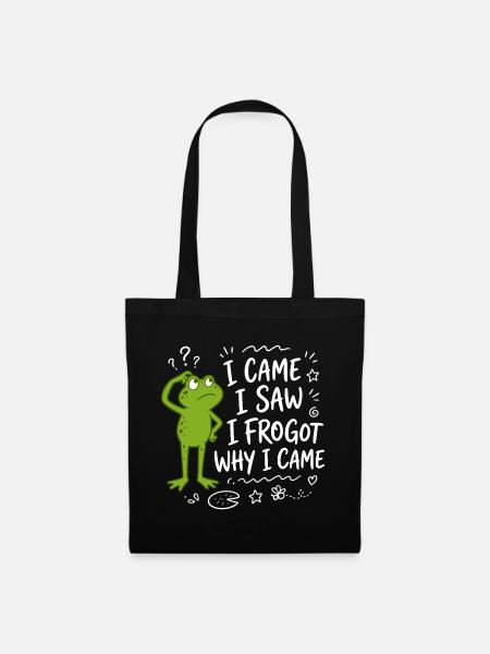 Frosch - I came I saw I frogot why I came - Stoffbeutel - Schwarz