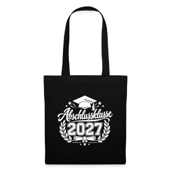 Abschlussklasse 2027 – Abi Abschluss Geschenk - Stoffbeutel - Schwarz - Vorne