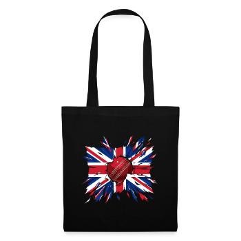 Britische Cricket-Union Jack Splat - Stoffbeutel - Schwarz - Vorne