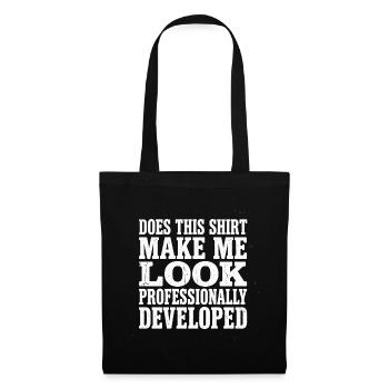 Professionell entwickeltes lustiges Programmierer-Shirt - Stoffbeutel - Schwarz - Vorne