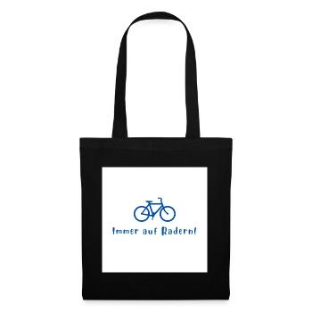 Immer auf Rädern Fahrraddesign - Stoffbeutel - Schwarz - Vorne