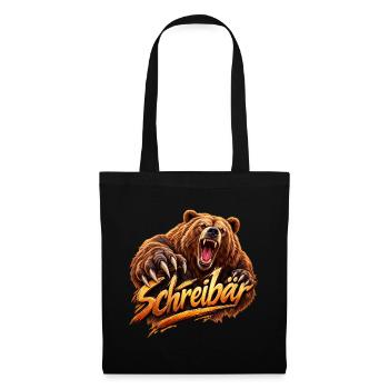 Schreibär – wilde Wortkunst - Stoffbeutel - Schwarz - Vorne
