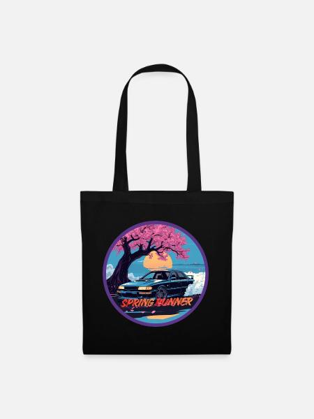 Blossom Horizon Vintage Legacy Automotive Retro - Stoffbeutel - Schwarz