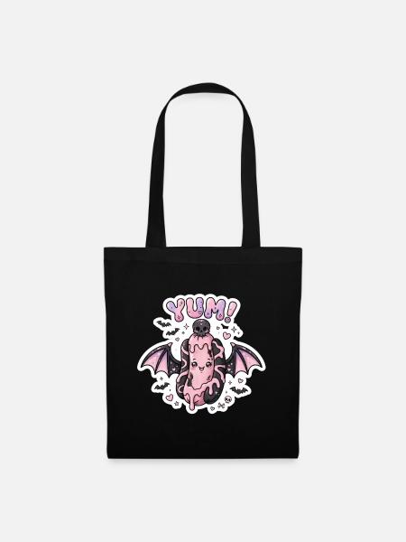 Yum Bat Pastel Goth-Aufkleber - Stoffbeutel - Schwarz