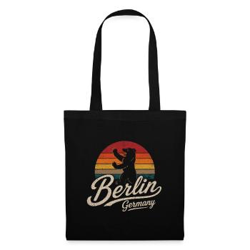 Berlin - Deutschland - Germany - Berliner Bär - Stoffbeutel - Schwarz - Vorne