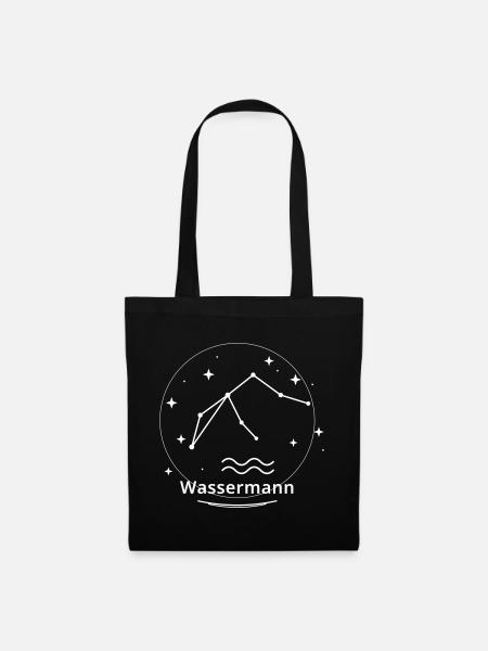 Wassermann Aquarius – Sternzeichen & Sternbild | A - Stoffbeutel - Schwarz