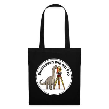 Brachiosaurus Geodät Vermessung Shirt - Stoffbeutel - Schwarz - Vorne
