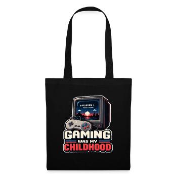 Gaming war meine Kindheit - Stoffbeutel - Schwarz - Vorne