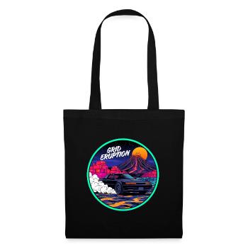 Grid Eruption Retro Outrun JDM Streetwear - Stoffbeutel - Schwarz - Vorne