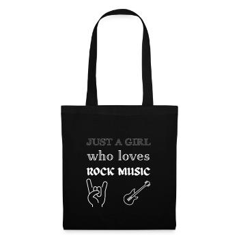 Just a Girl Who Loves Rock Music Geschenkidee  - Stoffbeutel - Schwarz - Vorne
