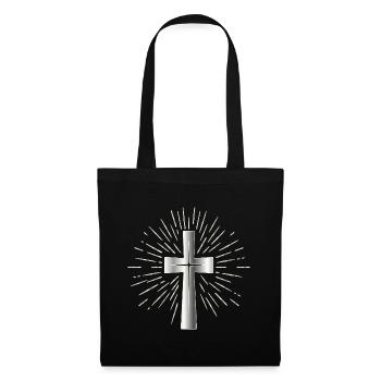 Christlicher Glaube, Symbol Kreuz - Stoffbeutel - Schwarz - Vorne