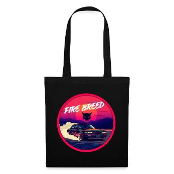 Fire Breed Retro Cyber Wolf JDM Streetwear - Stoffbeutel - Schwarz - Vorne