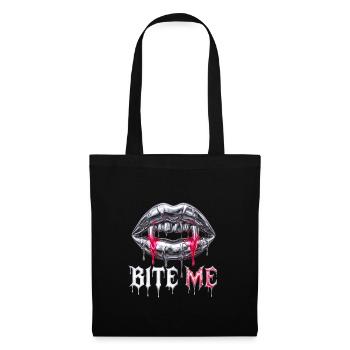 Bite Me – Y2K Liquid Chrome Edgy Streetwear - Stoffbeutel - Schwarz - Vorne