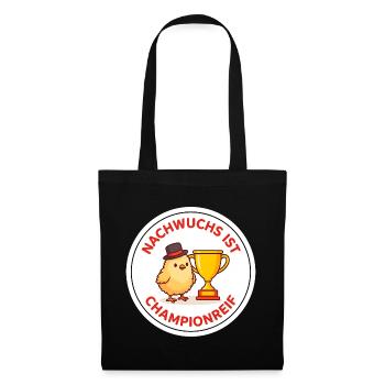 Champion-Küken Vogelschau T-Shirt - Stoffbeutel - Schwarz - Vorne