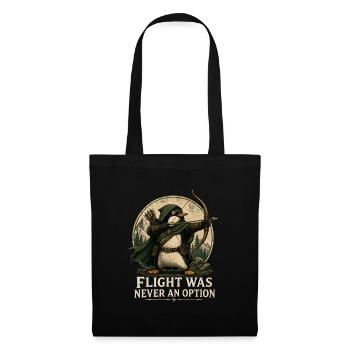 Flight Was Never an Option – Pinguin-Bogenschütze - Stoffbeutel - Schwarz - Vorne