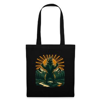 Wild Bear Mountain Forest – Vintage Natur - Stoffbeutel - Schwarz - Vorne