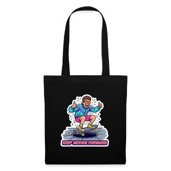 Retro 90er Skater Boy Cartoon-Streetwear-Kunst - Stoffbeutel - Schwarz - Vorne