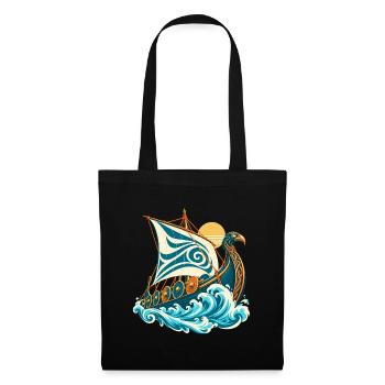 Wikinger Drachenschiff Drakkar Nordische Mythologi - Stoffbeutel - Schwarz - Vorne