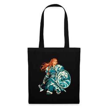 Schildmaid Wikingerin Shieldmaiden Valkyrie - Stoffbeutel - Schwarz - Vorne