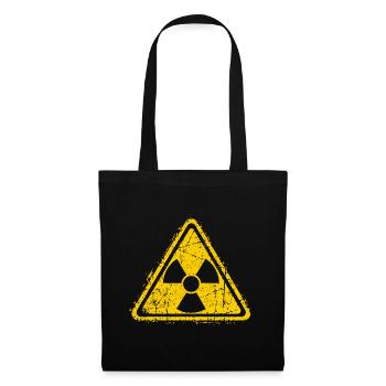 Strahlenwarnschild - Radioaktiv - Nuklear - Stoffbeutel - Schwarz - Vorne