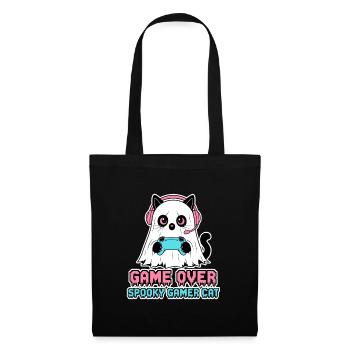Spiel vorbei gruseliges Gamer-Katzen-Halloween-Shirt - Stoffbeutel - Schwarz - Vorne