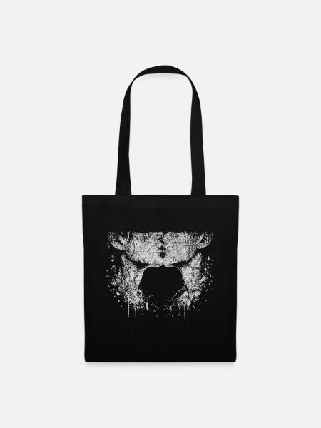 Lesbische Liebe Frauen Kuss Grunge Kunst - Stoffbeutel - Schwarz