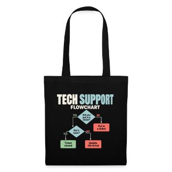 IT Support Flowchart Helpdesk Humor - Stoffbeutel - Schwarz - Vorne