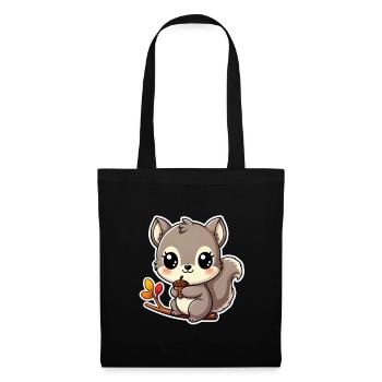 Eichhörnchen - Stoffbeutel - Schwarz - Vorne