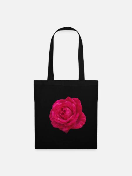 Rosenrosa Blütenblüte - Stoffbeutel - Schwarz