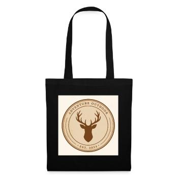 Adventure Outdoor Deer Head - Vintage Hunting Badg - Stoffbeutel - Schwarz - Vorne