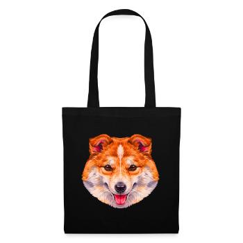 Farbiger langhaar collie Kopf Portrait - Stoffbeutel - Schwarz - Vorne