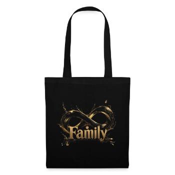 Goldenes Infinity-Familienemblem - Stoffbeutel - Schwarz - Vorne