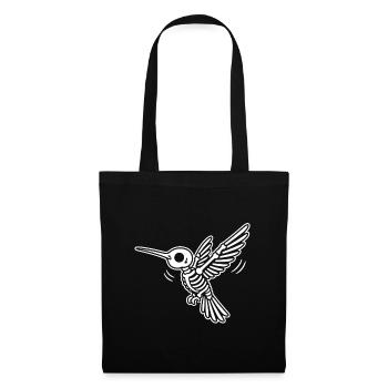 Süßes Skelett Kolibri Vogel Cartoon Weiß Shirt - Stoffbeutel - Schwarz - Vorne