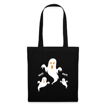 Buh! Neon-Geister-Trio Halloween - Stoffbeutel - Schwarz - Vorne