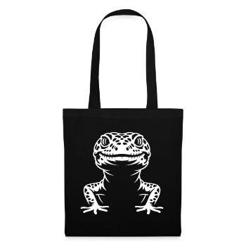 Gecko Silhouette Kontrast - Stoffbeutel - Schwarz - Vorne