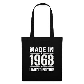 Made in 1968 Limited Edition Vintage Shirt Retro - Stoffbeutel - Schwarz - Vorne