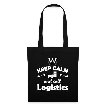 Keep Calm Logistik Spruch - Stoffbeutel - Schwarz - Vorne