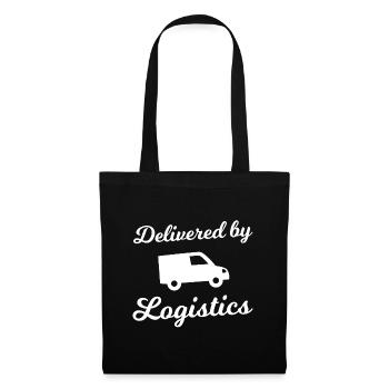 Delivered by Logistics – Transporter Lieferwagen - Stoffbeutel - Schwarz - Vorne