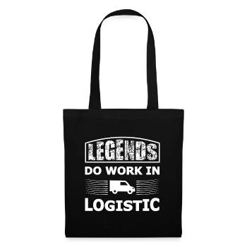 Legenden arbeiten in Logistik - Stoffbeutel - Schwarz - Vorne