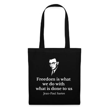 Sartre Freedom Zitat-Grafik-T-Shirt - Stoffbeutel - Schwarz - Vorne