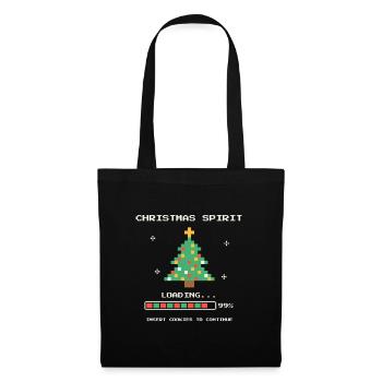 Pixel Weihnachtsgeist lädt - Stoffbeutel - Schwarz - Vorne
