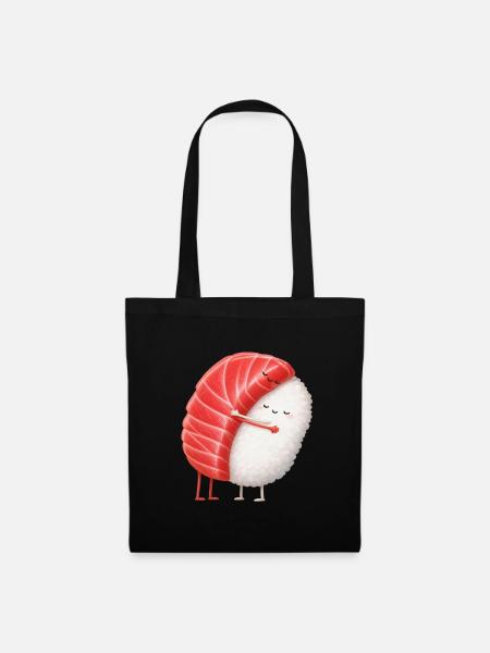 Kawaii Sushi Kuschelpärchen - Stoffbeutel - Schwarz