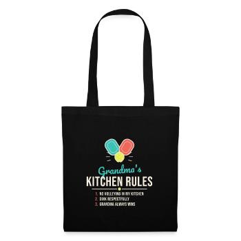 Omas Küchen-Regel-Tee - Stoffbeutel - Schwarz - Vorne